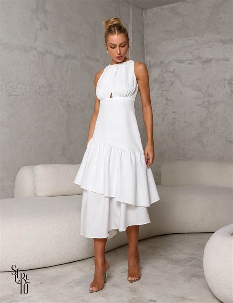 Vestido Midi Giovanna Off White Secreto Closet