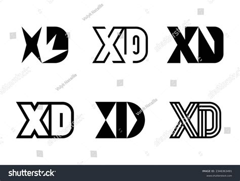 Set Of Letter XD Logos Abstract Logos Royalty Free Stock Vector