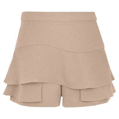 Shorts Saia Babados Nude Bons Lookinhos