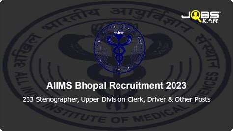 Aiims Bhopal Recruitment Apply Online For Stenographer Upper