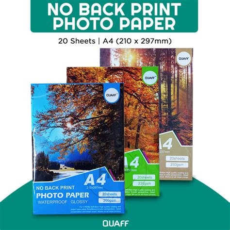 FMP QUAFF No Back Print Photo Paper Inkjet Glossy Photo Paper A4 Size