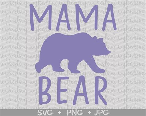 Mama Bear Silhouette Svg, Mama Bear Svg, Mom Svg, Mothers Day Svg, Mama ...