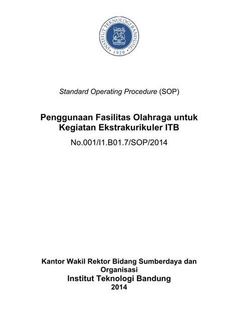 PDF Penggunaan Fasilitas Olahraga Untuk Kegiatan Pmo Itb Ac Id Wp