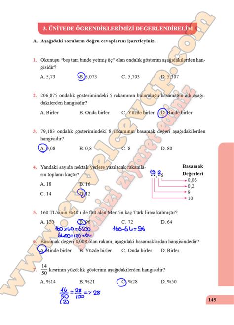 5 Sınıf Özgün Yayınları Matematik Ders Kitabı Cevapları Sayfa 145 146 147