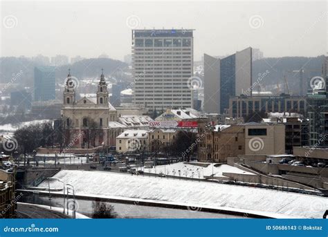 Vilnius Winter Panorama from Gediminas Castle Tower Editorial Stock ...