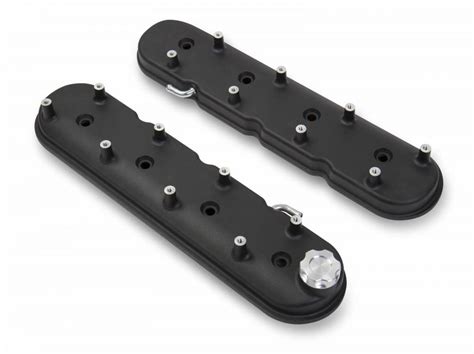 Holley Holley Aluminum Gm Ls Valve Cover Set Black Finish