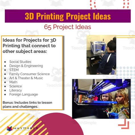 Project Ideas for 3D printing by Teach Simple