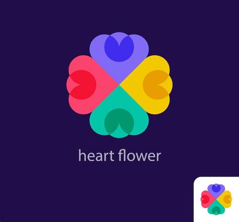 Premium Vector Heart And Flower Combination Logo Unique Color Transitions Romantic Bonding