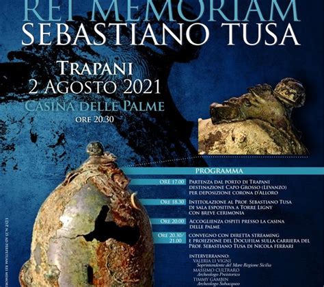 Stasera In Diretta Commemorazione Di Sebastiano Tusa A Trapani