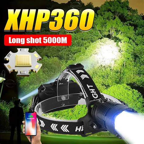 Super Powerful Xhp Headlamp Led Rechargeable Head Flashlight High