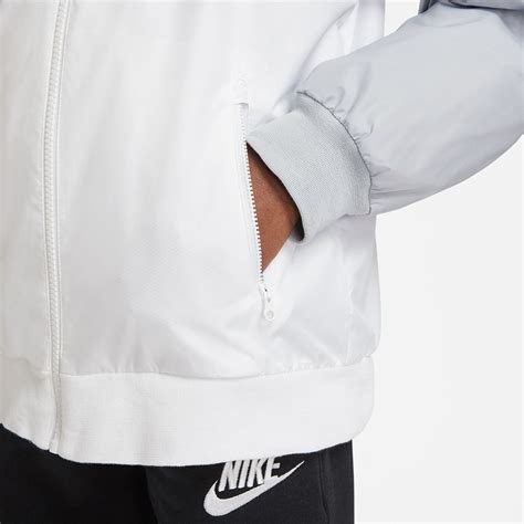 Nike B Nsw Wr Jkt Hd WHITE BLACK WOLF GREY WHITE 850443 102