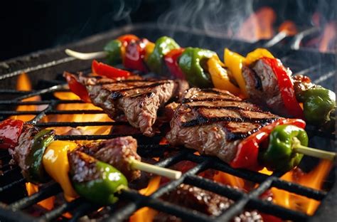 Premium Photo Fajita Meat Being Grilled To Perfection On A B