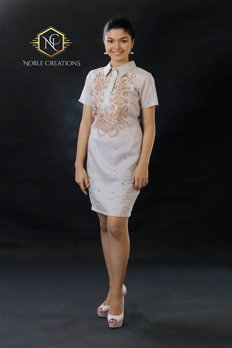 Modern Filipiniana Dress Linen Barong Tagalog Philippine Etsy