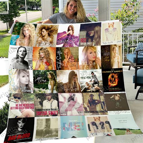 Taylor Swift Collage Album Covers Blanket Gift For Swfities - Bluefink