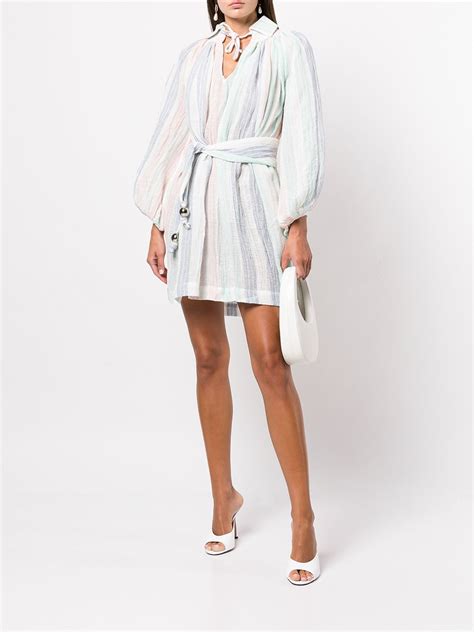 Lisa Marie Fernandez Striped Linen Mini Dress White Farfetch Ao