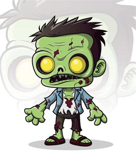 Premium Vector | Cartoon zombie halloween design concept cute zombie walking design isolated on ...