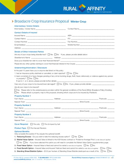 Fillable Online Broadacre Crop Proposal Ruralaffinity Au Fax