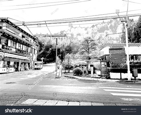 Street View Urban Japan Manga Background Stock Illustration 2016866783 ...