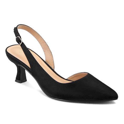 pennysue womens slingback heels black suede pointed toe dress pumps