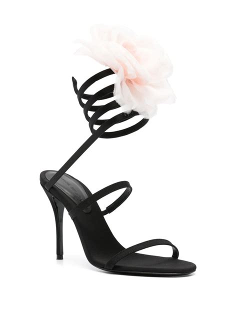 Magda Butrym Mm Floral Appliqu Sandals Black Farfetch Uk