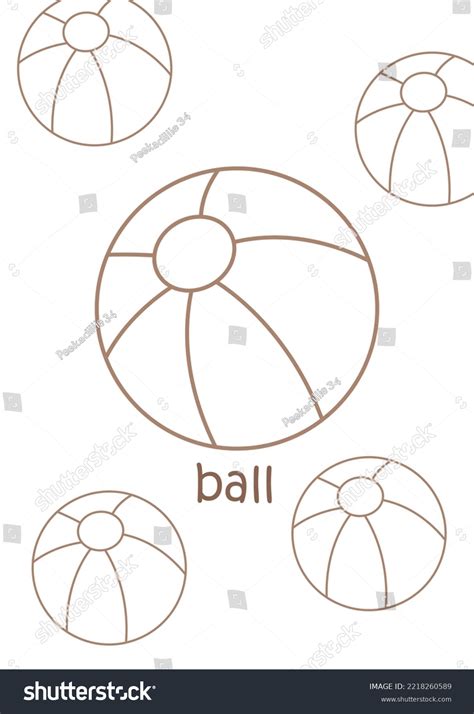 Alphabet B Ball Coloring Pages A4 Stock Illustration 2218260589 ...