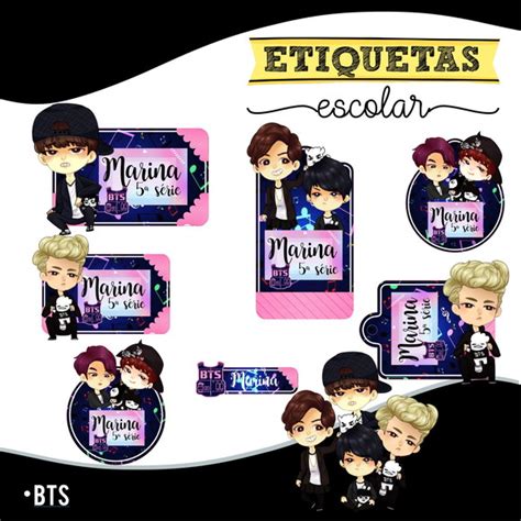 Etiquetas Escolares Bts Elo7 Produtos Especiais