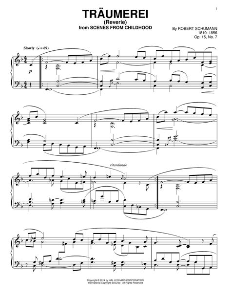 Traumerei By Robert Schumann Sheet Music For Piano Solo At Sheet Music