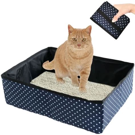 Bac à Litière pour Chat Pliable Portable Litière de Voyage pour Chat