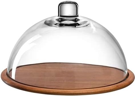 LEONARDO HOME Cucina Holz Käseplatte und Glas Glocke Käse Brett aus