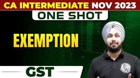 Exemption Under Gst Gst Ca Inter Nov One Shot Ca Jasmeet