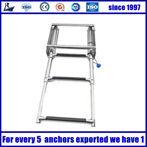 Marine Boat Foldable Stainless Steel Four Step Folding Ladders Stern