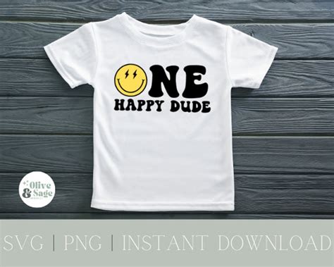 One Happy Dude Smiley Face Svg Png First Birthday 1st Birthday One Cool