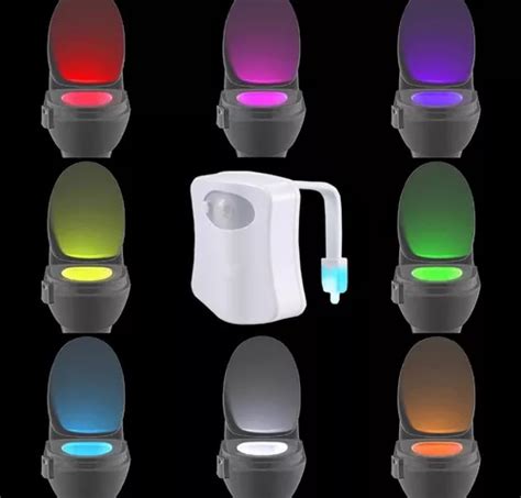 Iluminação Luz Sensor Para Vaso Sanitário 8 Cores Led