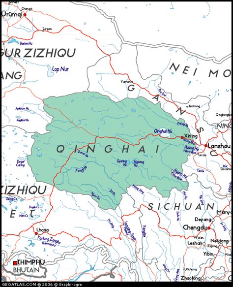 Map Of Qinghai China China Atlas