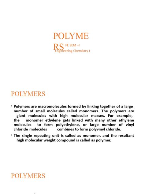 Classification of Polymers | PDF | Polymers | Polymerization