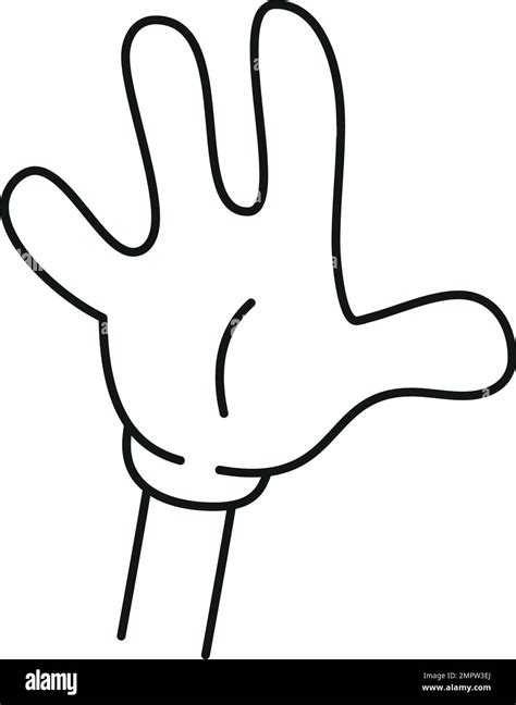 cartoon hands. Comic arms with fingers outline various gestures ...