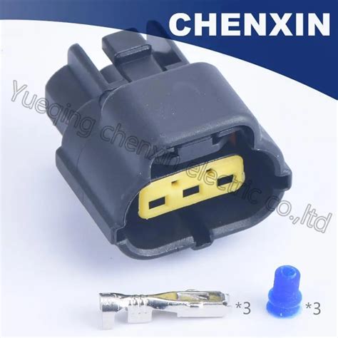 Black 3 Pin Sealed Waterproof Auto Connector 1 8 Female 174357 2 TPS