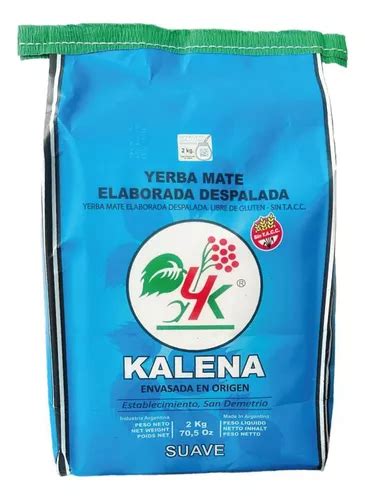 Yerba Mate Kalena Despalada X 2kg Suave Tradicional Sin Tacc