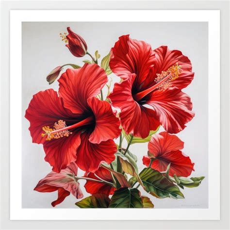 Red Hibiscus Art Print By VanoverDesigns In 2024 Flower Prints Art