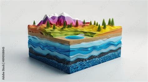 colorful  geological cross section model showcasing layers  earth
