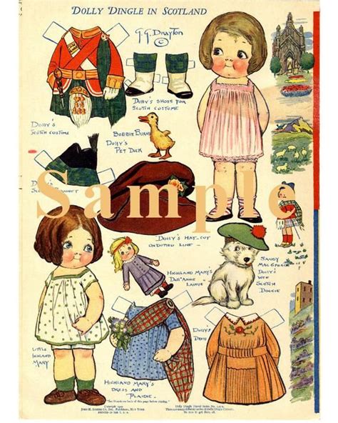 Paper Dolls Vintage Dolly Dingle Travel Series Paper Doll Etsy Paper Dolls Book Vintage