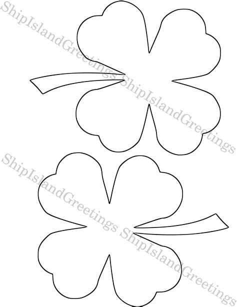 6 Inch Shamrock Template Large Printable Shamrock St Patricks Day Diy