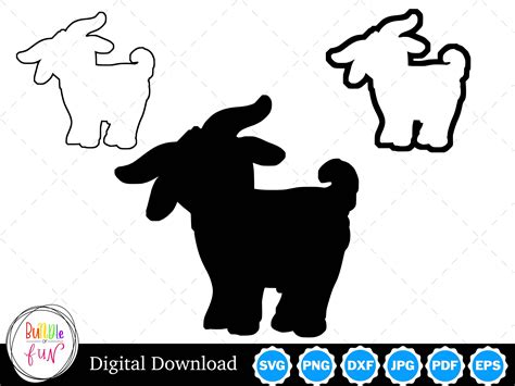 Goat Silhouette With Two Outlines Goat Svg Goat Outline Svg Etsy