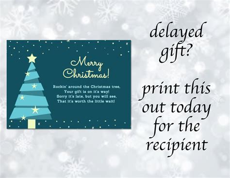Christmas Present is Delayed Card Your Gift is on Its Way Delayed