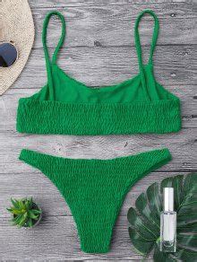 Smocked Bikini Top And Bottoms In DEEP GREEN ZAFUL 2026