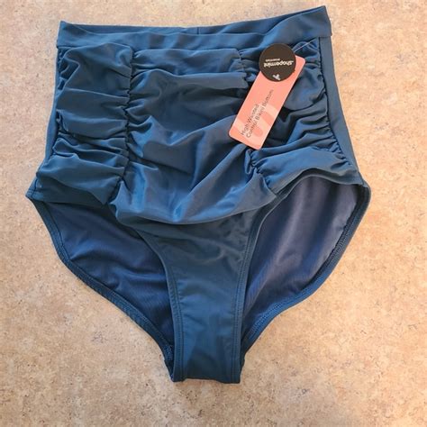 Shapermint Swim Nwt Shapermint Blue Highwaisted Control Bikini Bottom In Size Small Poshmark