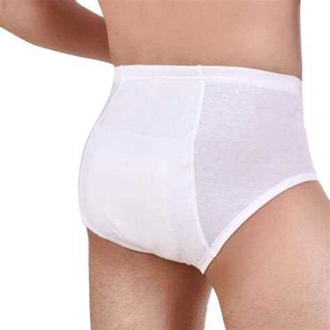 Mens Incontinence Briefs 3 Packs Men Incontinence Underwear Cotton Washable Reusable