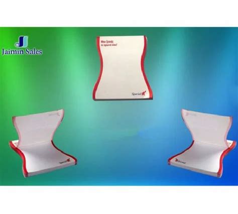 white color printing die shape pad  piece custom notepad