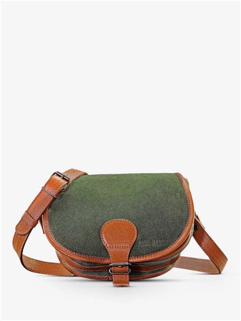 LeBohémien Pampa Naturel Vert Forêt Sac bandoulière cuir femme