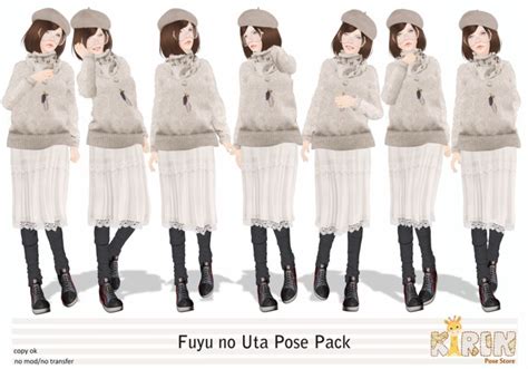 Second Life Marketplace Kirin Poses Fuyu No Uta Pose Pack